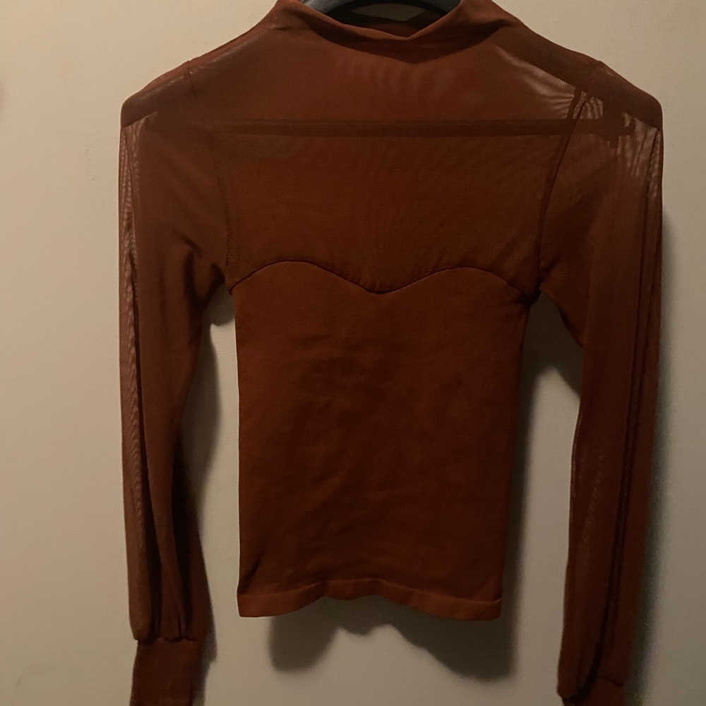 Women's Brown Long Sleeve Top